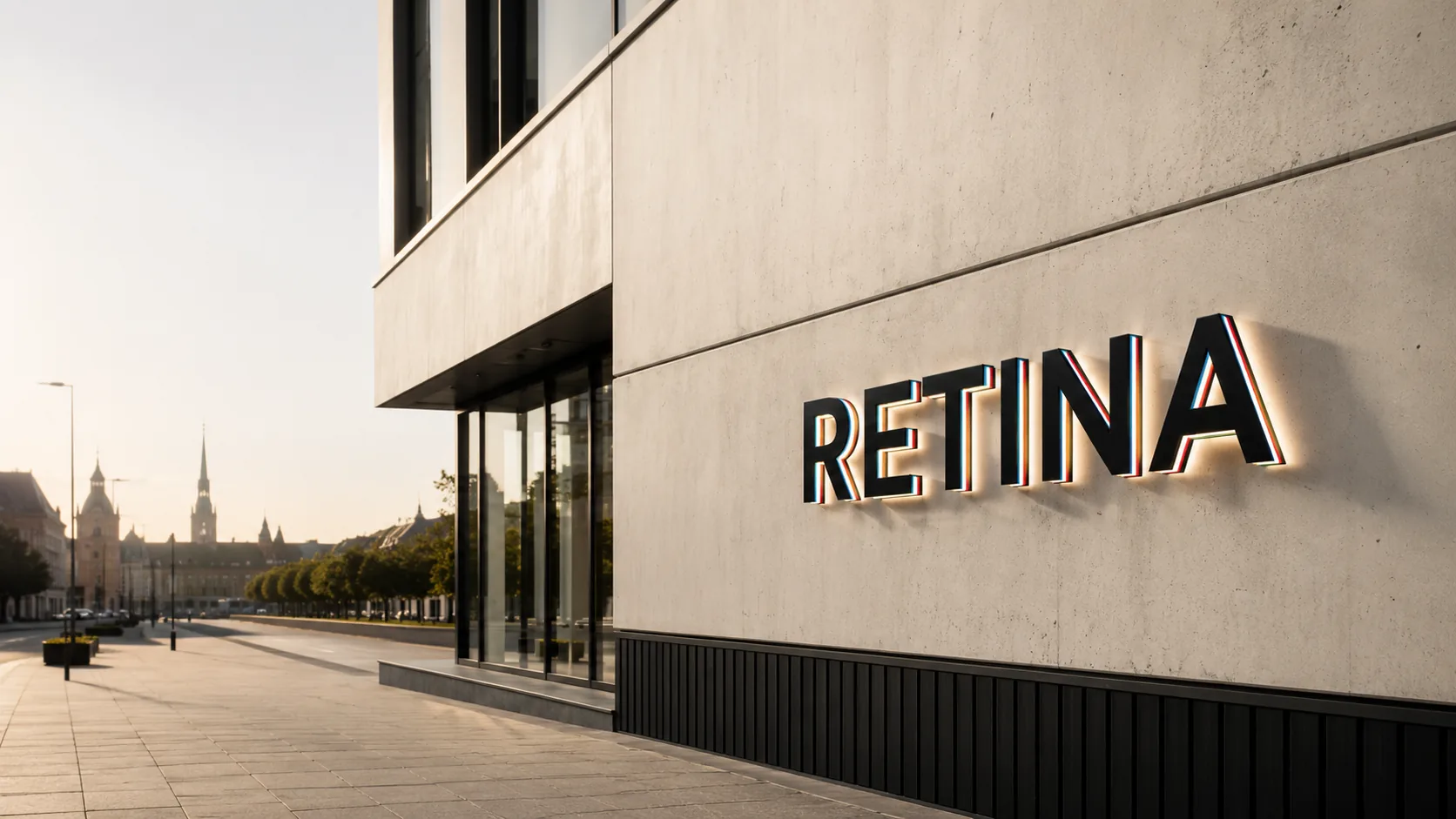 RETINA fasādes konceptuālā vizualizācija